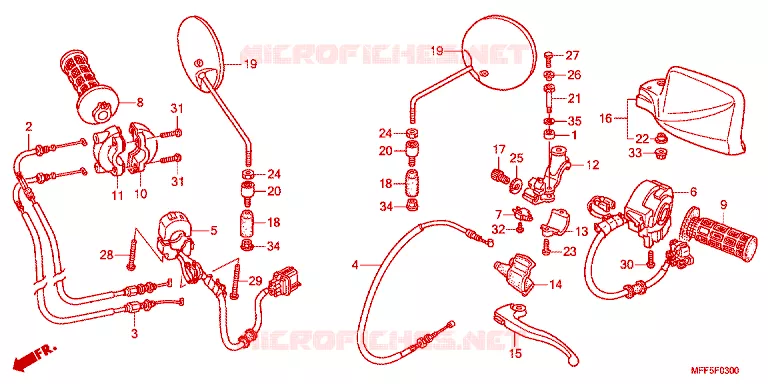 LEVER - SWITCH - CABLE Honda MOTO 700 TRANSALP 2011  XL700VB