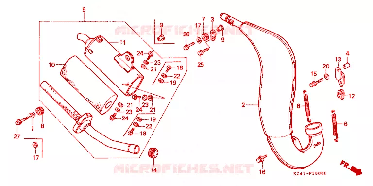 --- EXPANSION CHAMBER (CR125RL/M/N/P/R/S) Honda MOTO 125 CR 1992  CR125RN