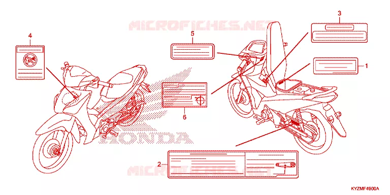 CAUTION LABEL Honda MOTO 125 FUTURE 2012  AFS125MSD