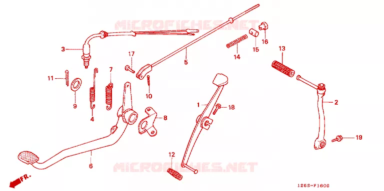 --- PEDAL/KICK STARTER ARM/ CHANGE PEDAL Honda MOTO 50 DAX 1996  ST50S