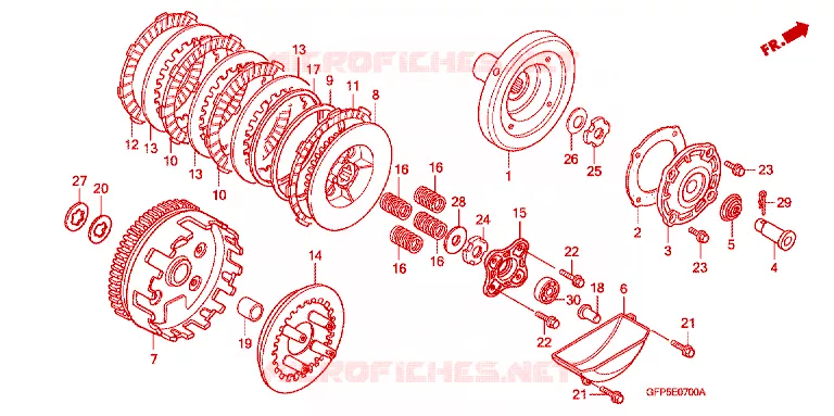 CLUTCH Honda MOTO 100 POP 2008  RF1008