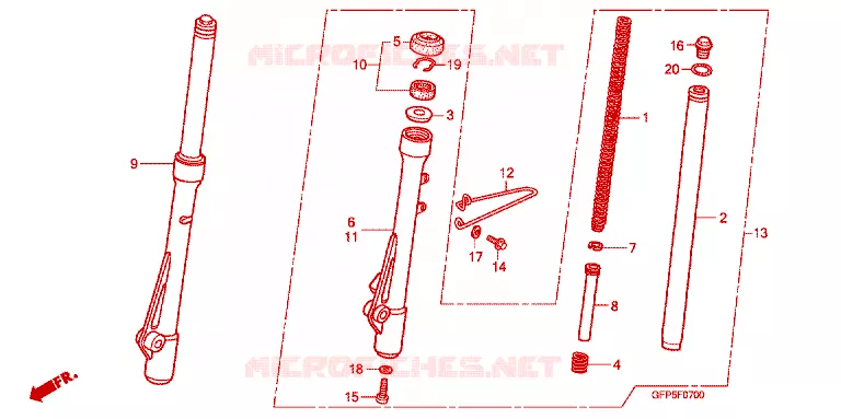 FRONT FORK Honda MOTO 100 POP 2009  RF1009