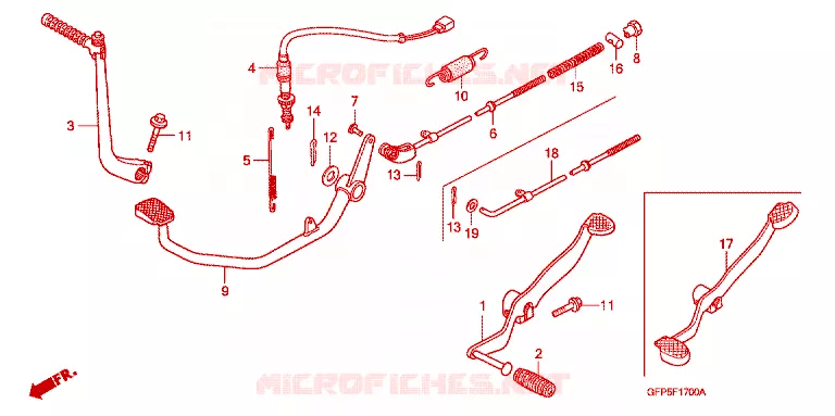 --- KICK STARTER ARM/PEDAL Honda MOTO 100 POP 2010  RF100A