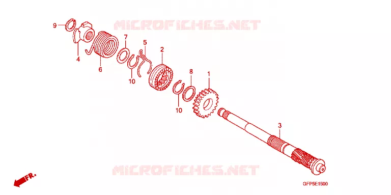 KICKSTARTER AXLE Honda MOTO 100 POP 2010  RF100A