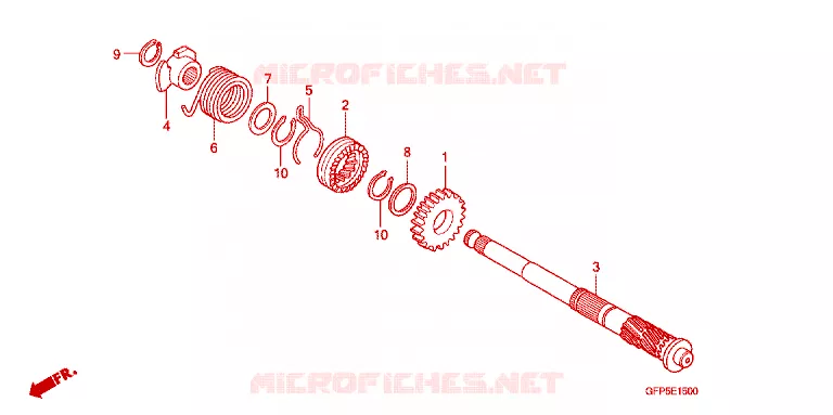 KICKSTARTER AXLE Honda MOTO 100 POP 2009  RF1009