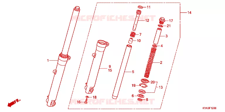 FRONT FORK Honda MOTO 150 GL 2012  GL1501WHC