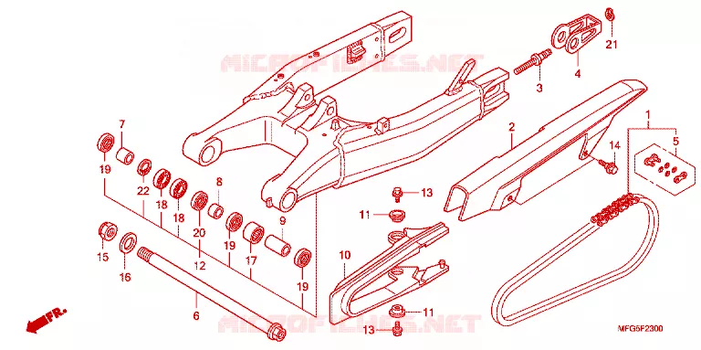 SWING ARM Honda MOTO 600 HORNET 2013  CB600FAD_BR