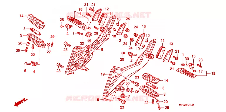 FOOTREST Honda MOTO 600 HORNET 2012  CB600FAC_BR