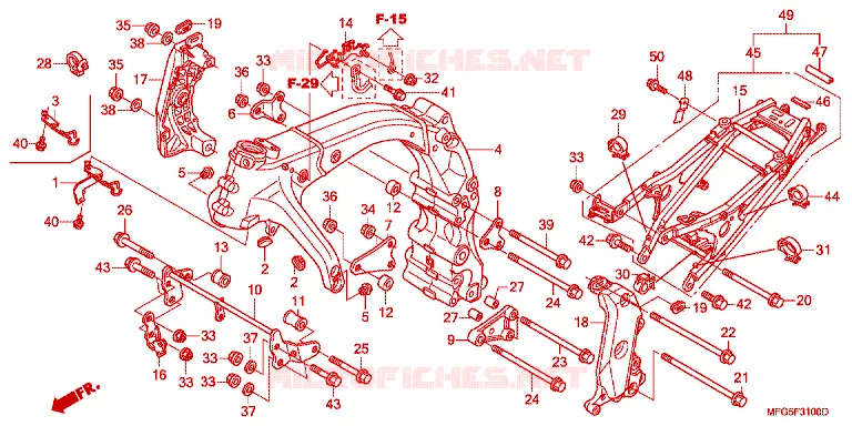 FRAME Honda MOTO 600 HORNET 2012  CB600FAC_BR