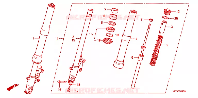 FRONT FORK Honda MOTO 600 HORNET 2012  CB600FAC_BR