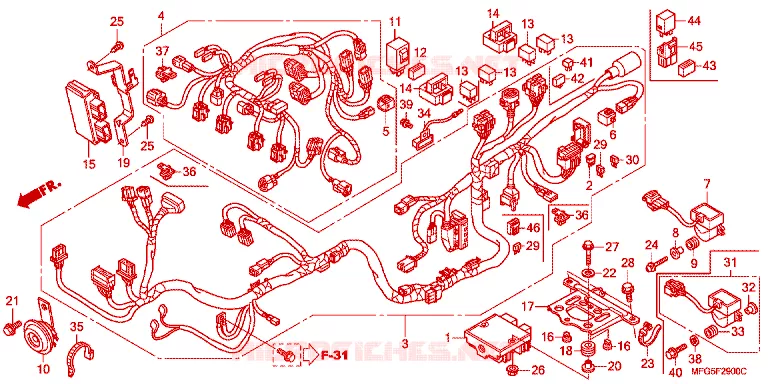 WIRE HARNESS Honda MOTO 600 HORNET 2012  CB600FAC_BR