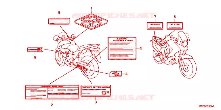 CAUTION LABEL Honda MOTO 700 TRANSALP 2012  XL700VC