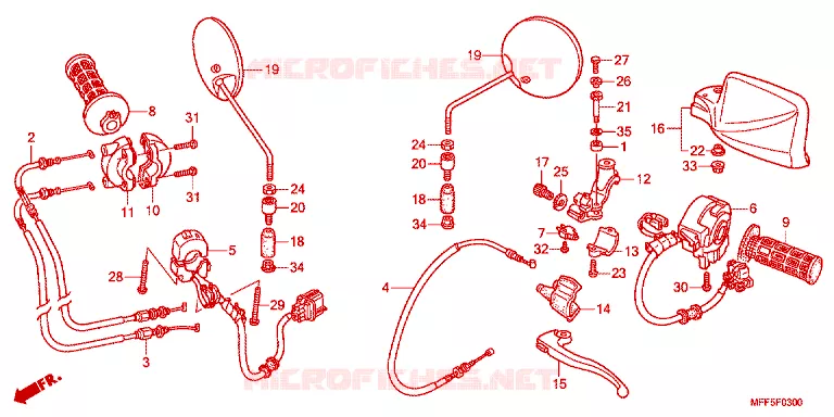 HANDLE LEVER - CABLE - SWITCH Honda MOTO 700 TRANSALP 2012  XL700VC