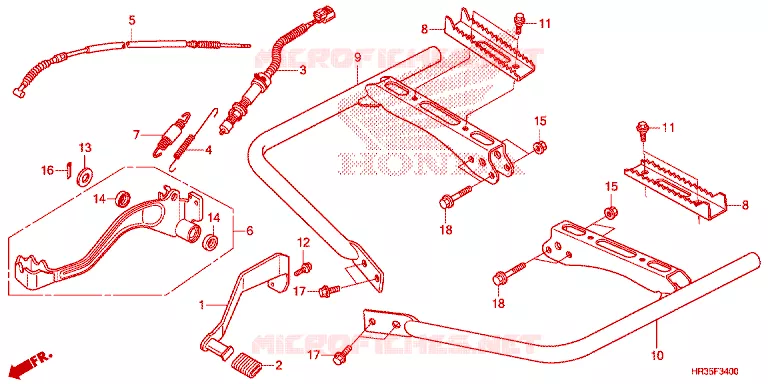 PEDAL - FOOT REST Honda ATV 420 FOURTRAX 2016  TRX420FM1F