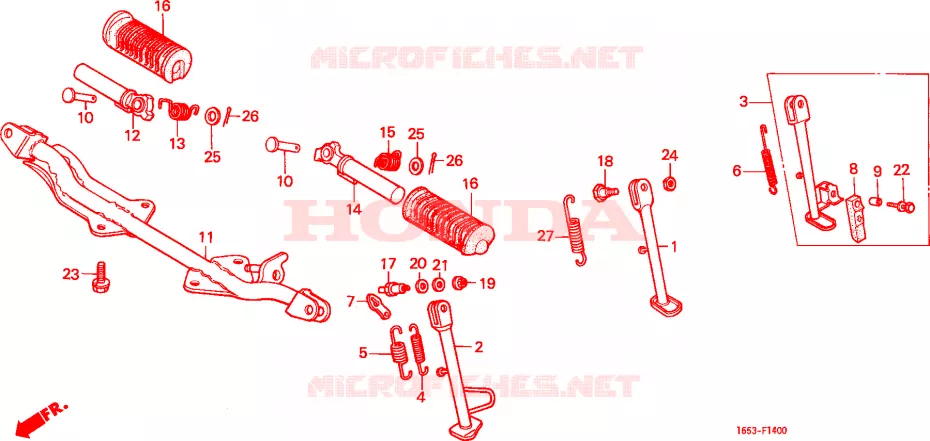 FOOT REST - STAND Honda MOTO 50 MONKEY 1983  Z50JD_M