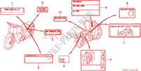 CAUTION LABEL for Honda CUB 50 STANDARD RED 1994