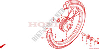 FRONT WHEEL for Honda CUB 50 STANDARD RED 1995
