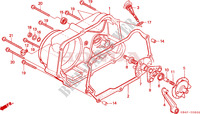 RIGHT CRANKCASE COVER for Honda CUB 50 STANDARD RED 1993