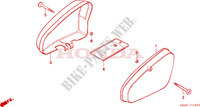 SIDE COVERS for Honda CUB 50 RECTANGLE BACK MIRROR 1994