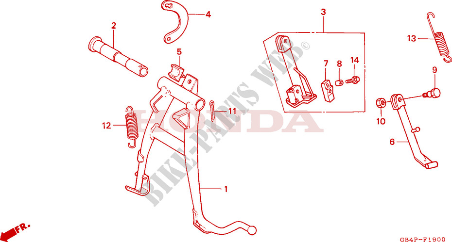 STAND for Honda CUB 50 STANDARD RED 1993