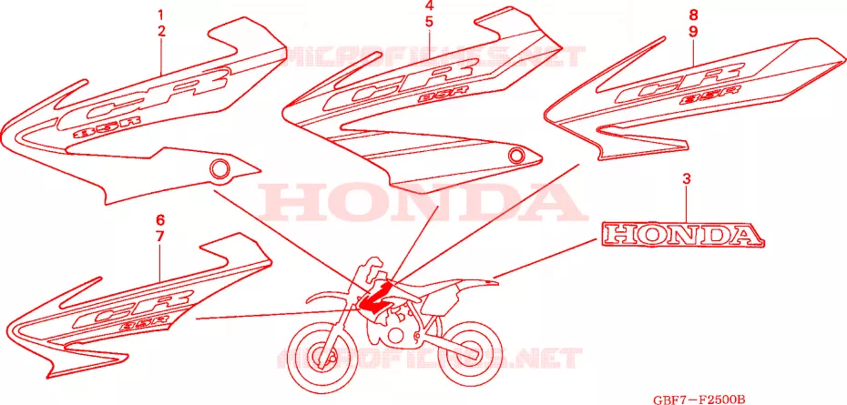 STICKERS Honda MOTO 85 CR 2004  CR85R4