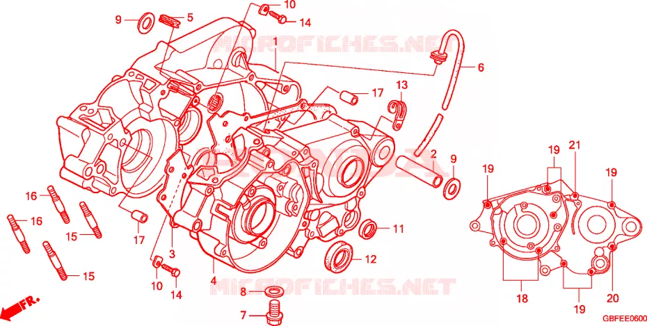 CRANKCASE Honda MOTO 85 CR 2007  CR85RB7