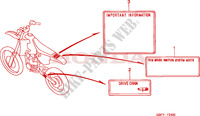 CAUTION LABEL for Honda CR 80 R 2001
