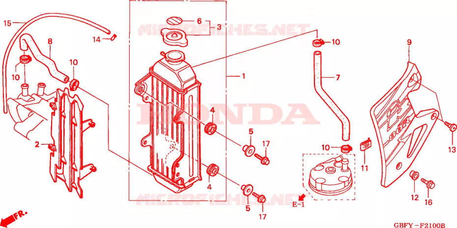 RADIATOR Honda MOTO 80 CR 2000  CR80RY