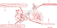 STICKERS (3) for Honda SH FIFTY 50 2001