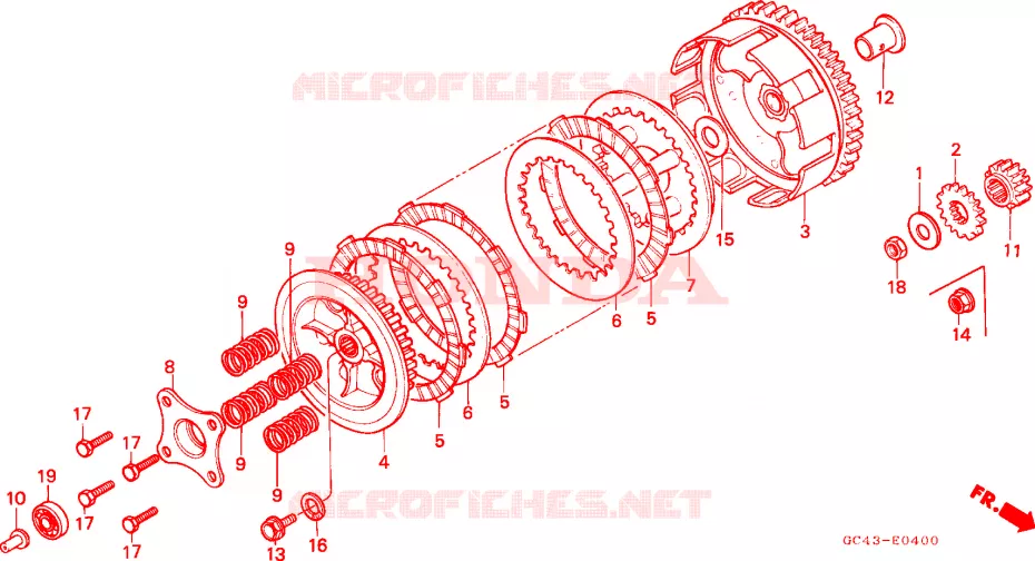 CLUTCH Honda MOTO 80 CR 1986  CR80R2G