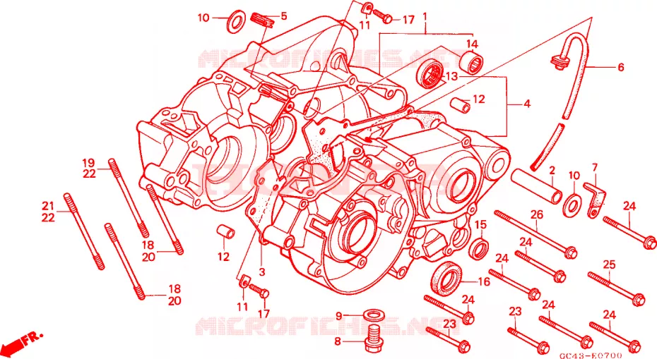 CRANKCASE Honda MOTO 80 CR 1986  CR80R2G