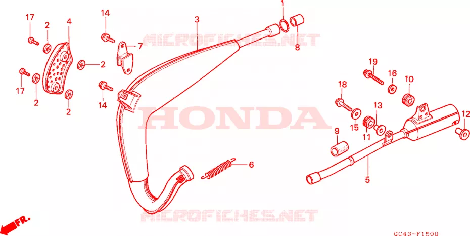 EXHAUST (RF/R2F/R2G) Honda MOTO 80 CR 1985  CR80R2F