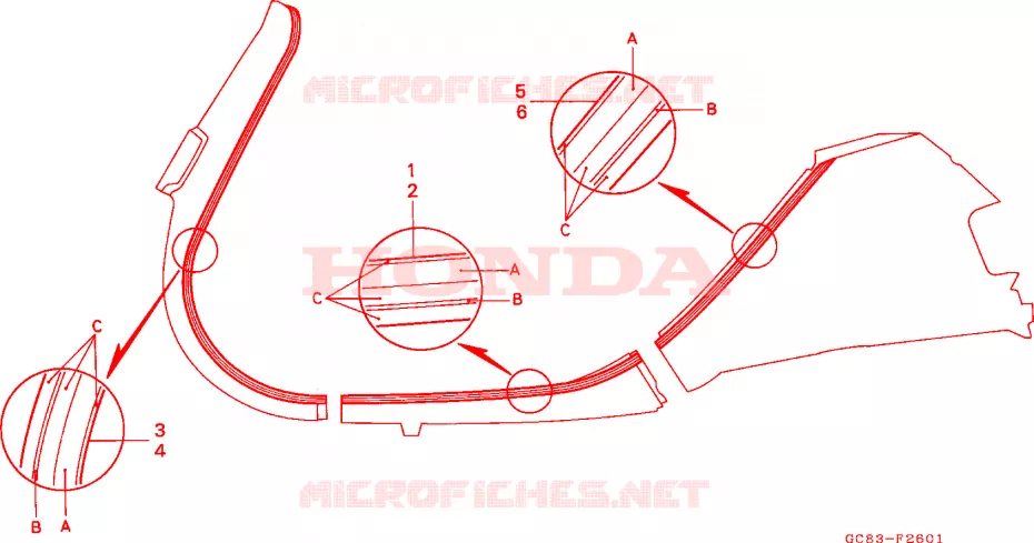 STRIPE (2) Honda SCOOTER 80 LEAD 1993  NH80MDP