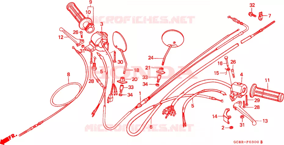 SWITCH -  CABLES - LEVERS - GRIPS Honda SCOOTER 80 LEAD 1994  NH80MSR