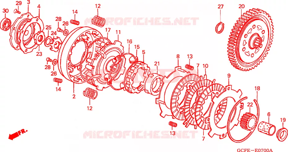 CLUTCH Honda MOTO 70 CRF 2005  CRF70F5