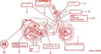CAUTION LABEL for Honda SKY 50 SK STANDARD 6IT 2000