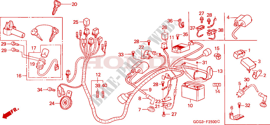 WIRE HARNESS for Honda SKY 50 1997