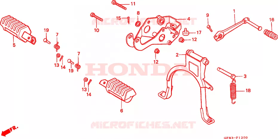 STAND - FOOT REST Honda MOTO 50 QR 1995  QR50M