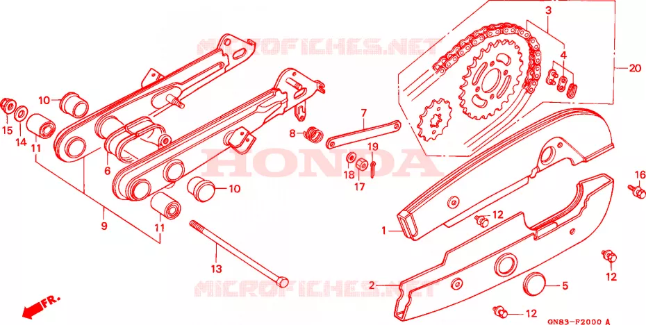 SWINGARM - CHAIN CASE Honda MOTO 90 CUB 1995  C90MP