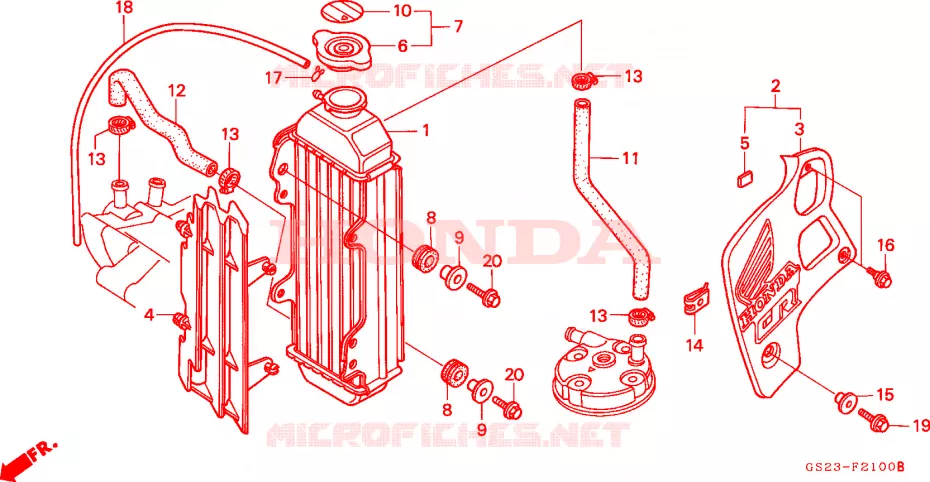 RADIATOR Honda MOTO 80 CR 1991  CR80RM