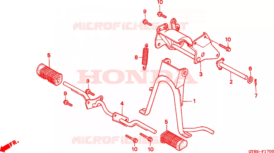 STAND - FOOT REST Honda MOTO 50 WALLAROO 1998  PK50MS