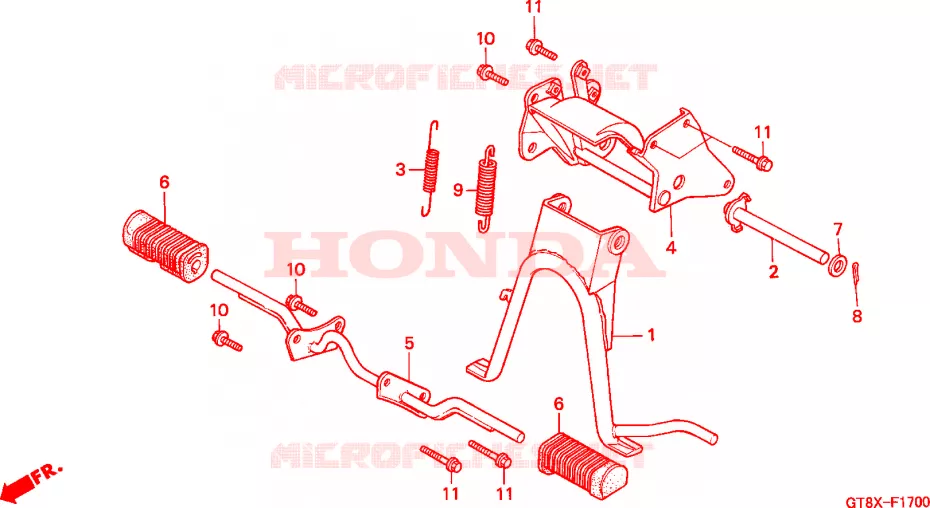 STAND - FOOT REST Honda MOTO 50 WALLAROO 2000  PK50MY