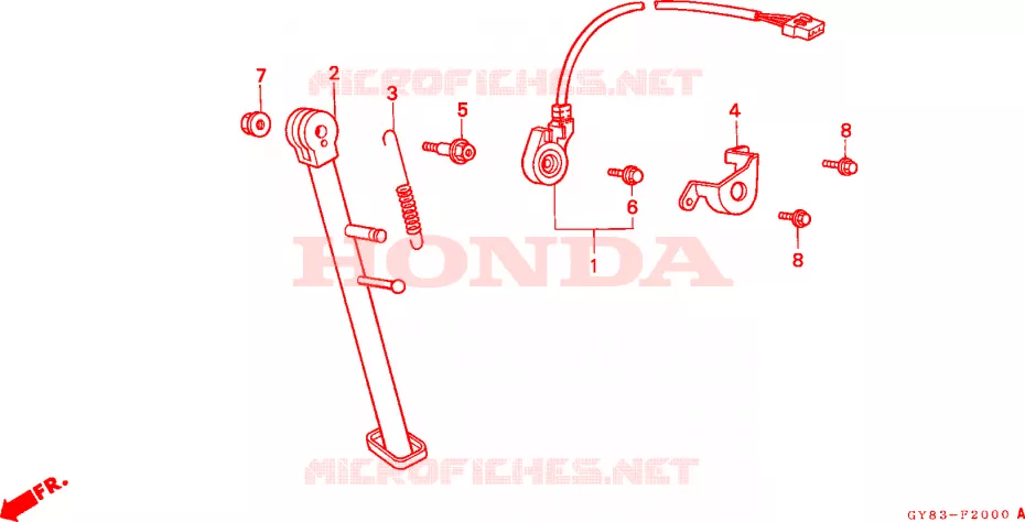 SIDE STAND Honda MOTO 75 CRM 1989  CRM75RK
