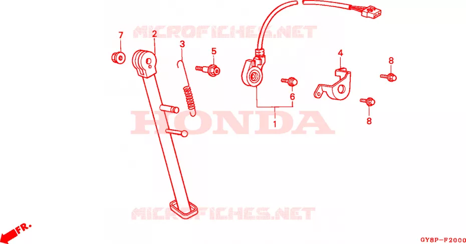 SIDE STAND Honda MOTO 50 CRM 1992  CRM50RN
