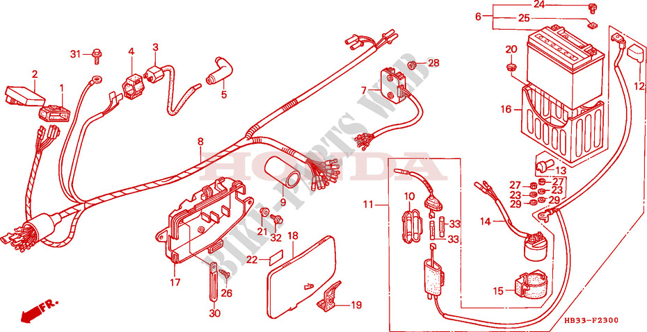 WIRE HARNESS for Honda FOURTRAX 200 SX 1986