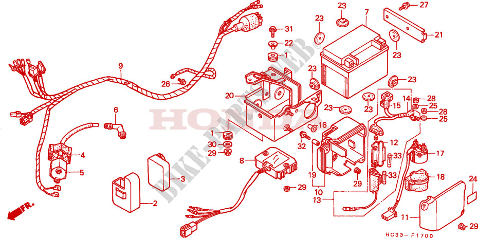 WIRE HARNESS for Honda FOURTRAX 125 1987