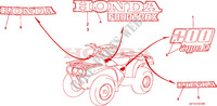 STICKERS for Honda TRX 200 FOURTRAX D 1997