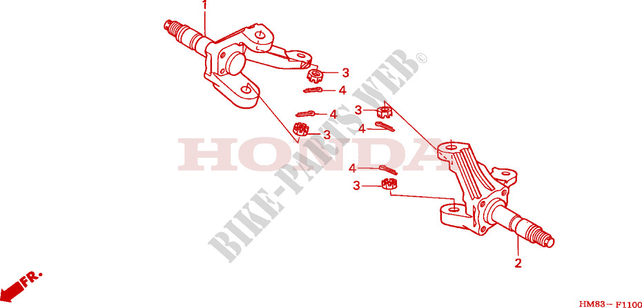 KNUCKLE for Honda TRX 250 FOURTRAX RECON Electric Shift 2002