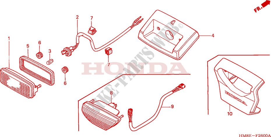 TAILLIGHT for Honda TRX 250 FOURTRAX RECON Standard 2002