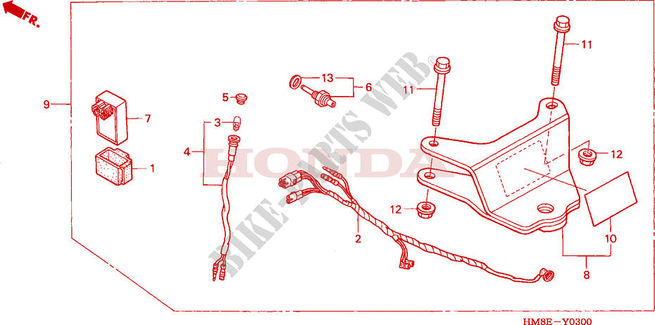 TRAILER HITCH SET (A/CM) for Honda TRX 250 FOURTRAX RECON Standard 2002